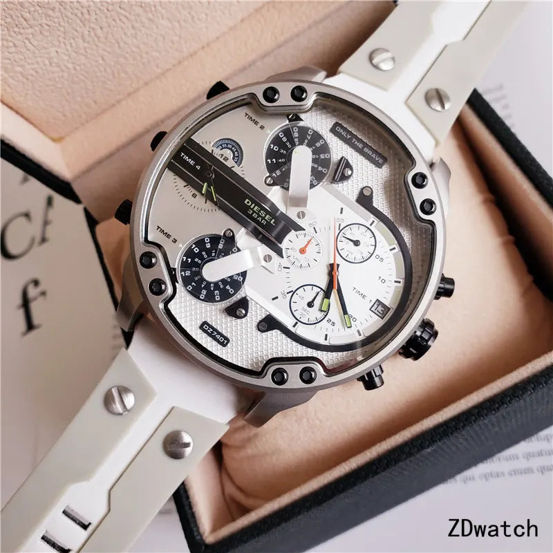 Diesel White Rubber Chronograph - Hình 9