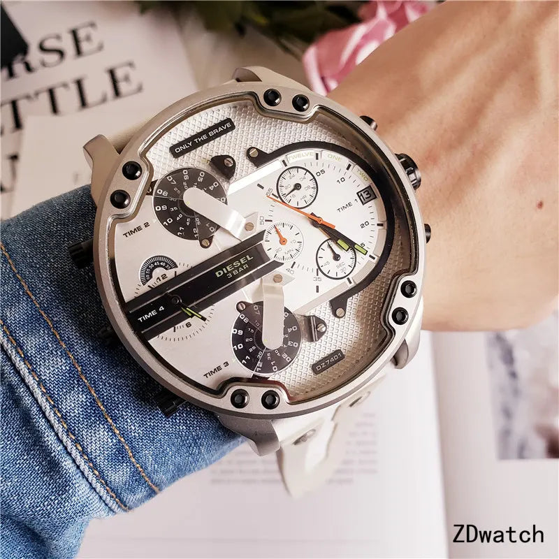 Diesel White Rubber Chronograph - Hình 2