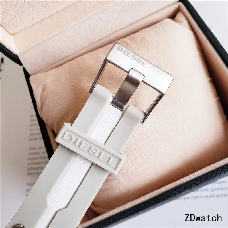 Diesel White Rubber Chronograph - Hình 7