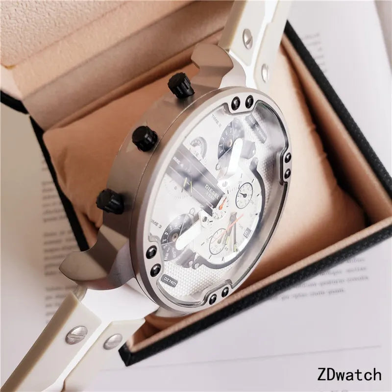 Diesel White Rubber Chronograph - Hình 6