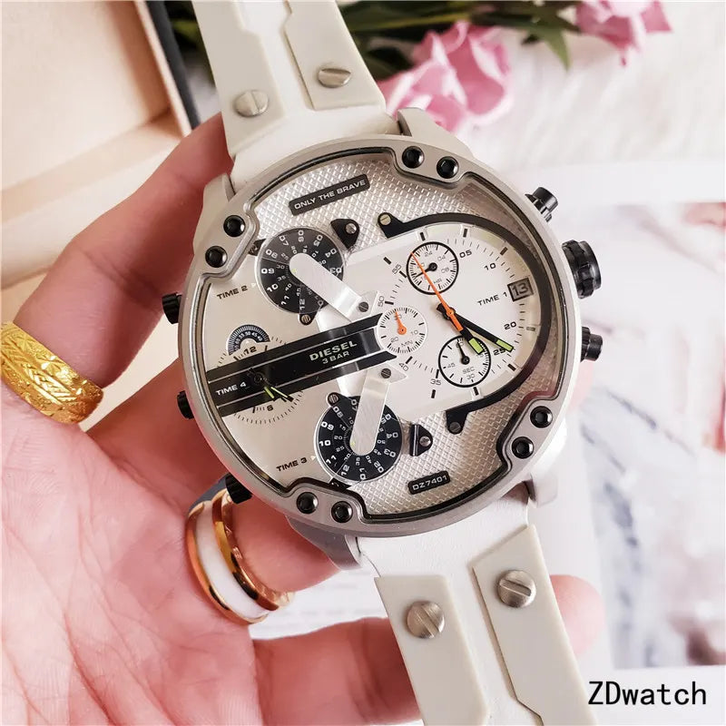 Diesel White Rubber Chronograph