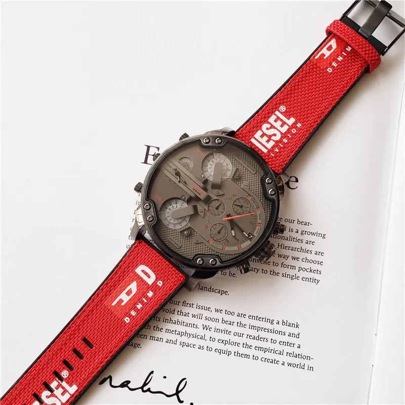 Diesel Red Strap Chronograph - Hình 4