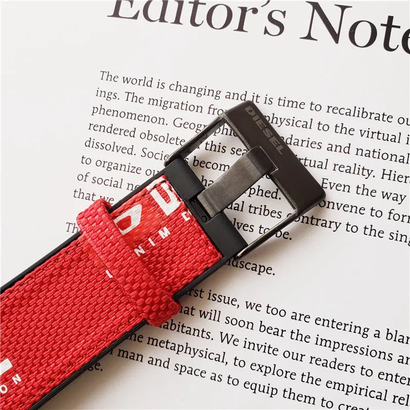 Diesel Red Strap Chronograph - Hình 5