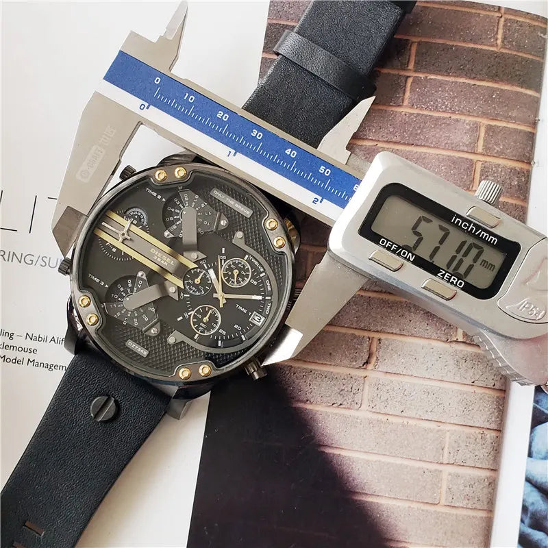 mr Diesel Black Leather Chronograph - Hình 2