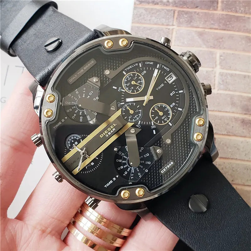 mr Diesel Black Leather Chronograph - Hình 7