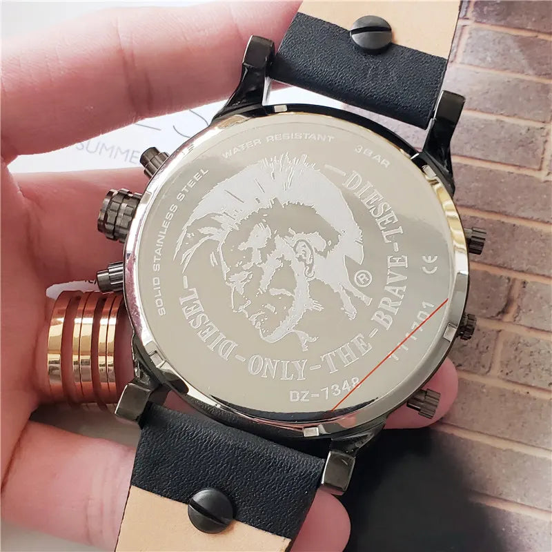 mr Diesel Black Leather Chronograph - Hình 5