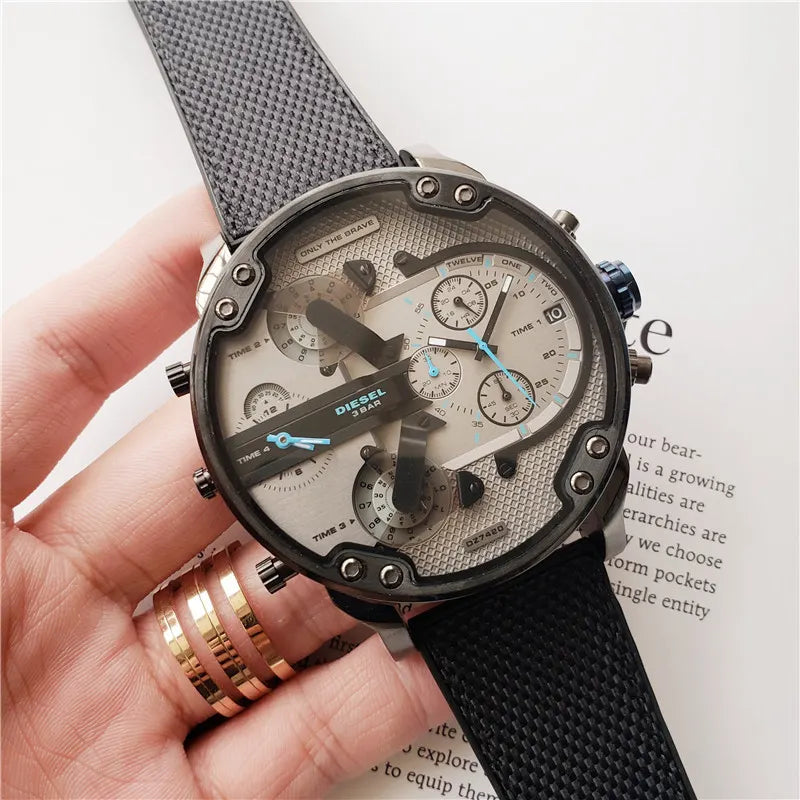 Diesel Gray Dial Black Strap - Hình 5