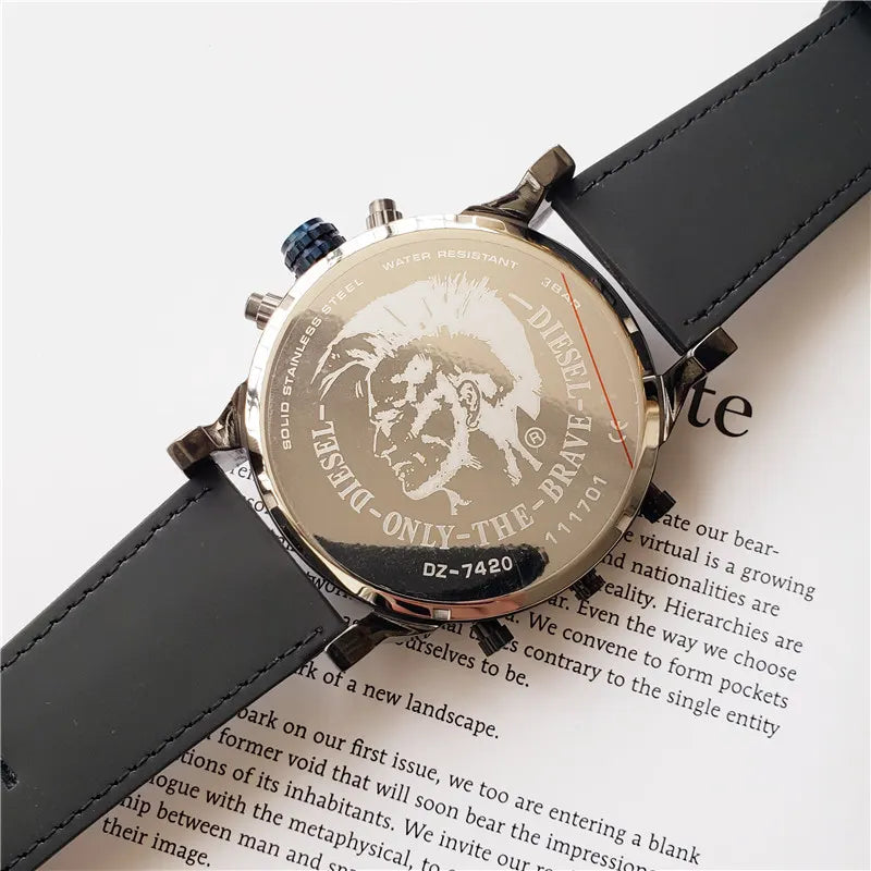 Diesel Gray Dial Black Strap - Hình 3