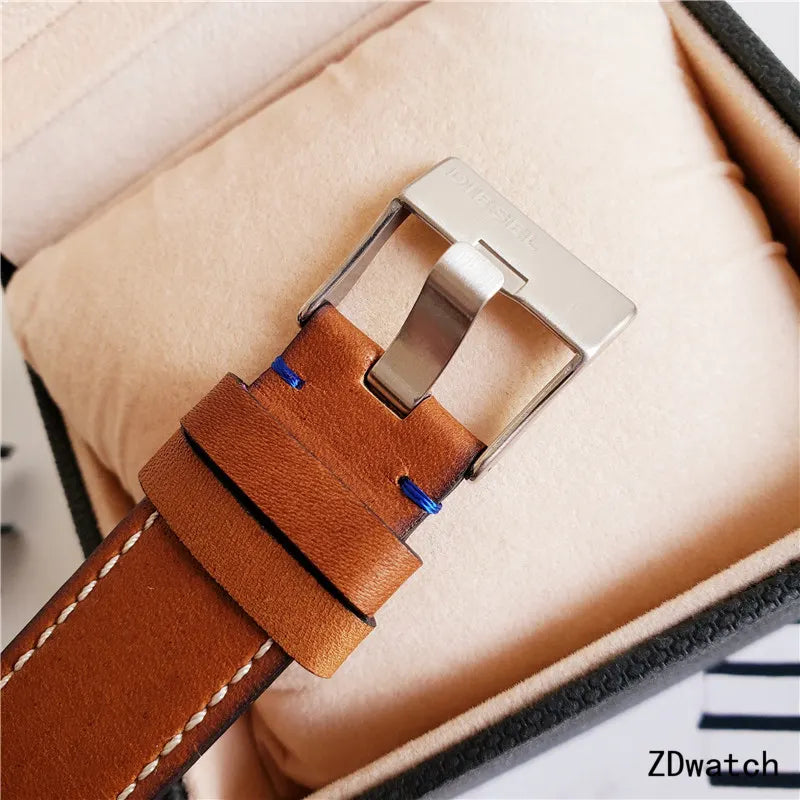 Diesel Tan Leather Watch - Hình 4
