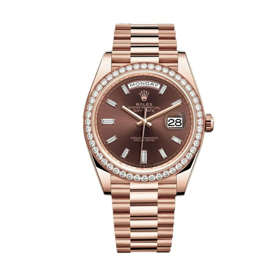 Rolex Chocolate Diamond Watch - Hình 2