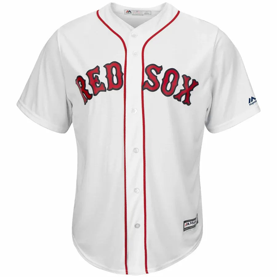 majestic Red Sox White Home Jersey - Hình 2