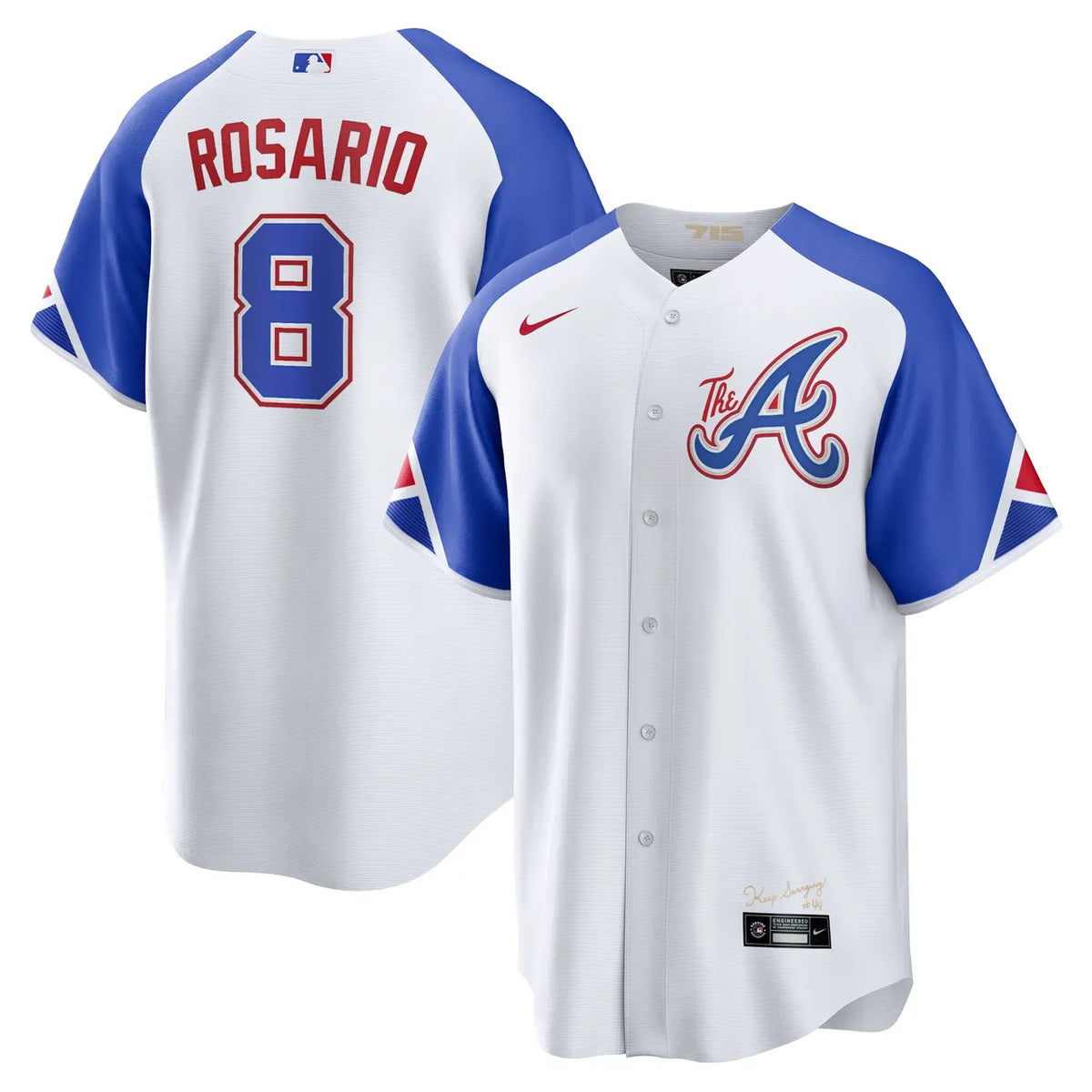 Rosario Braves White Throwback Jersey - Hình 2