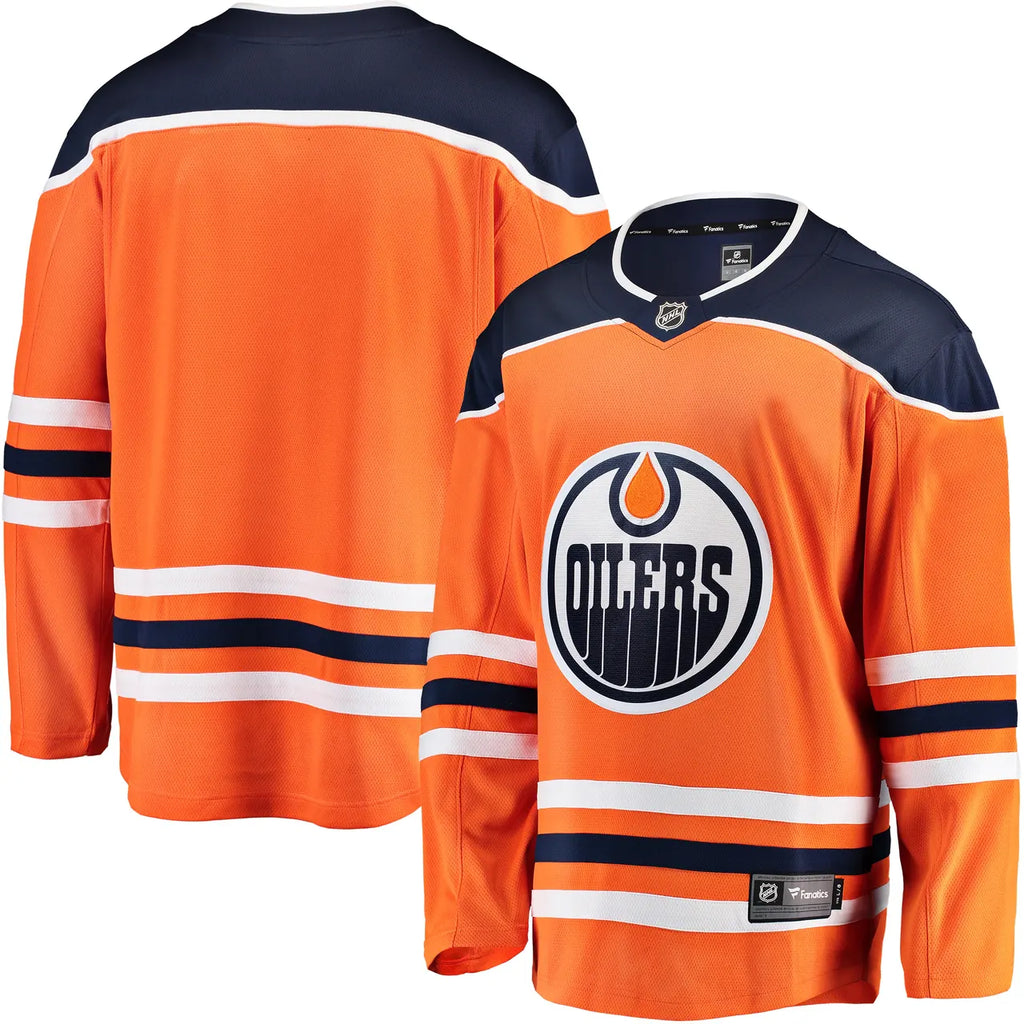 authentic Fanatics Oilers Orange Jersey