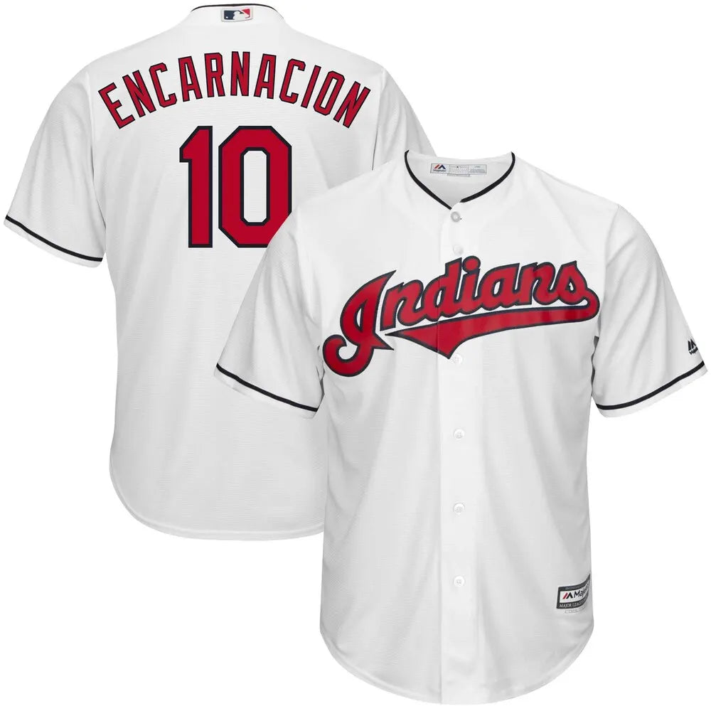 Indians Encarnacion White Jersey