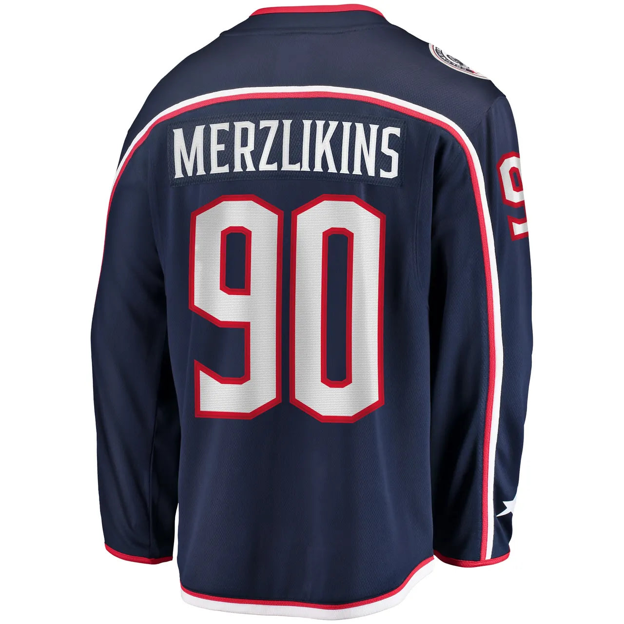 Columbus Blue Jackets Merzlikins Navy Jersey - Hình 4