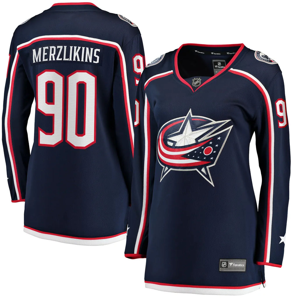 Merzlikins Blue Jackets Jersey fanatics - Hình 2