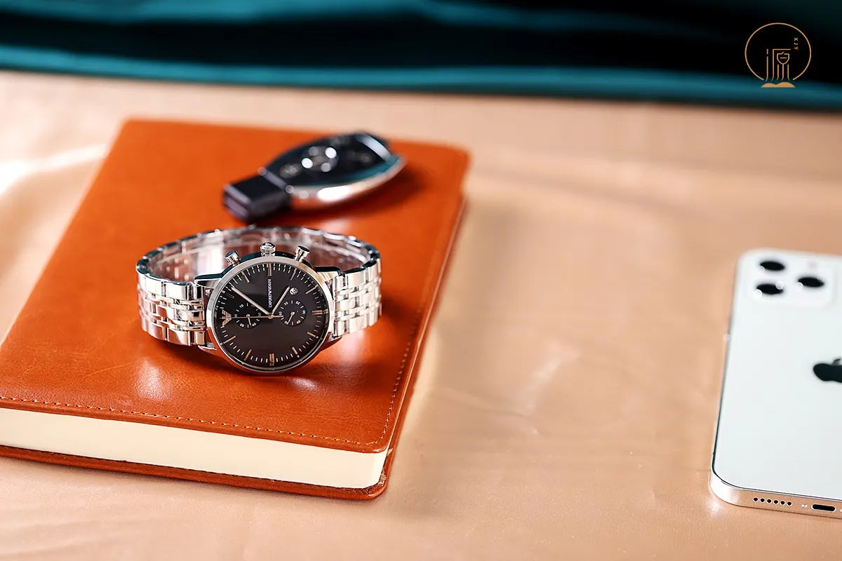 Armani Black Dial Chronograph - Hình 2
