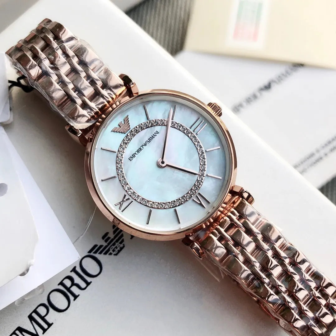 Emporio Armani Rose Gold Mother of Pearl Watch
