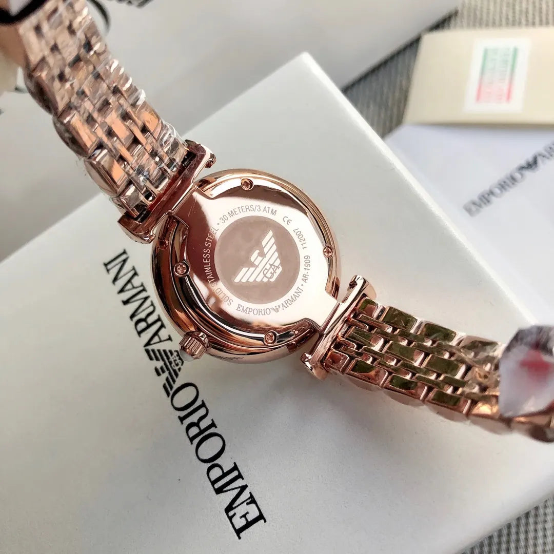 Emporio Armani Rose Gold Mother of Pearl Watch - Hình 2