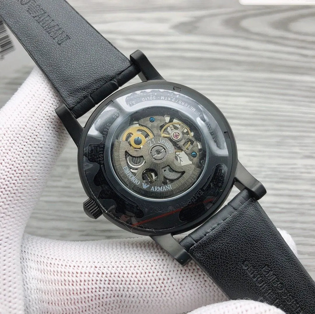 Armani Black Skeleton Watch - Hình 4