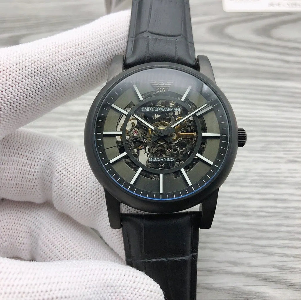 Armani Black Skeleton Watch