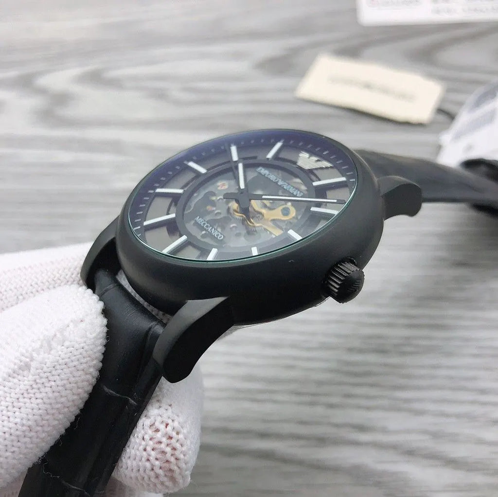 Armani Black Skeleton Watch - Hình 5