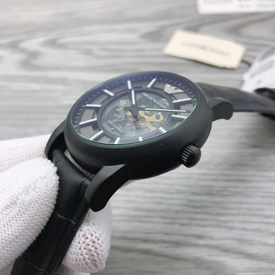 Armani Black Skeleton Watch - Hình 5
