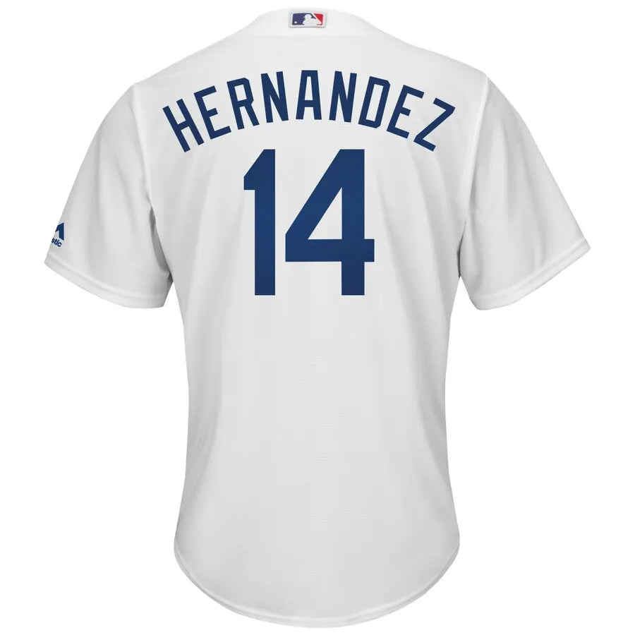 majestic Hernandez Dodgers White Jersey - Hình 2