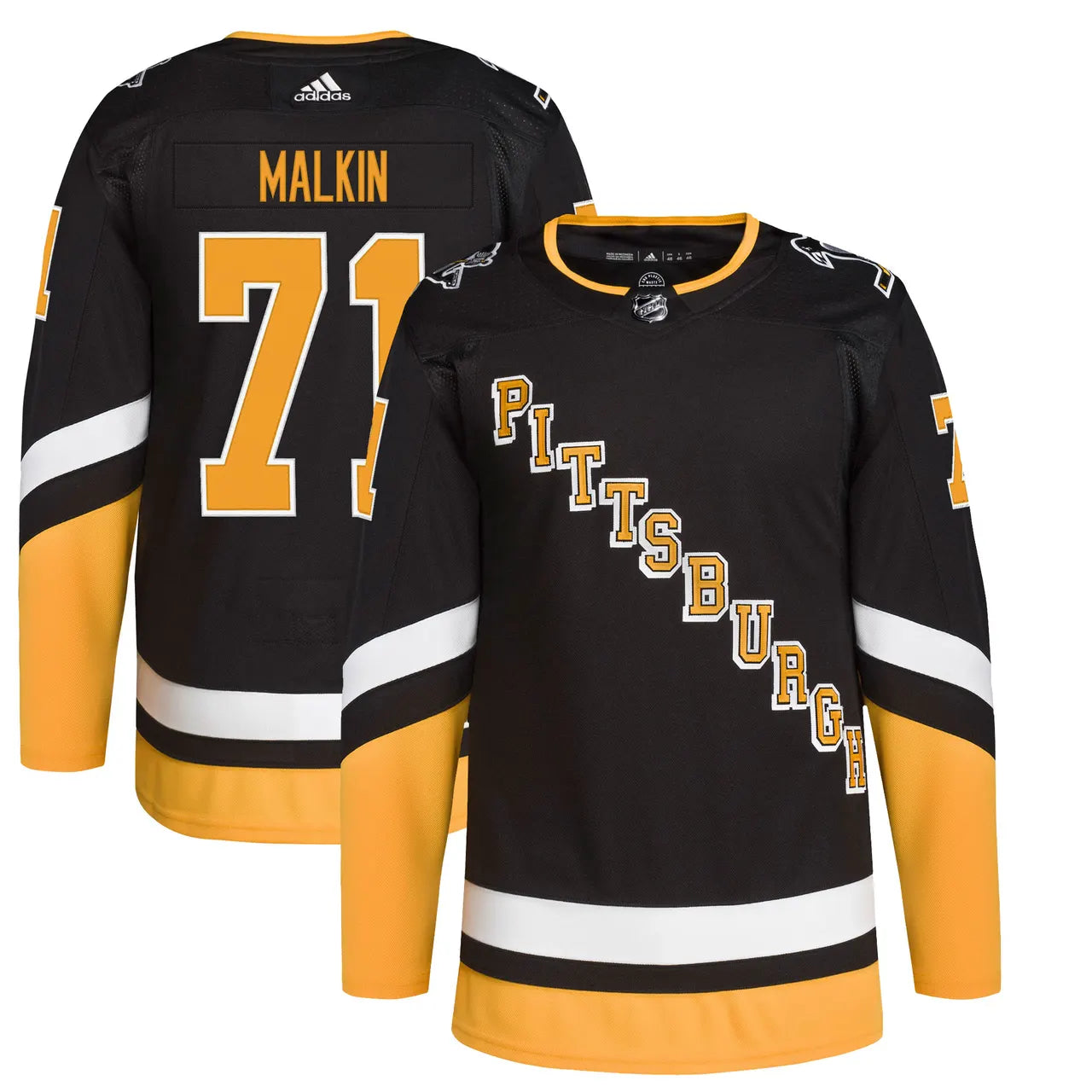 black Adidas Malkin Penguins Jersey - Hình 2