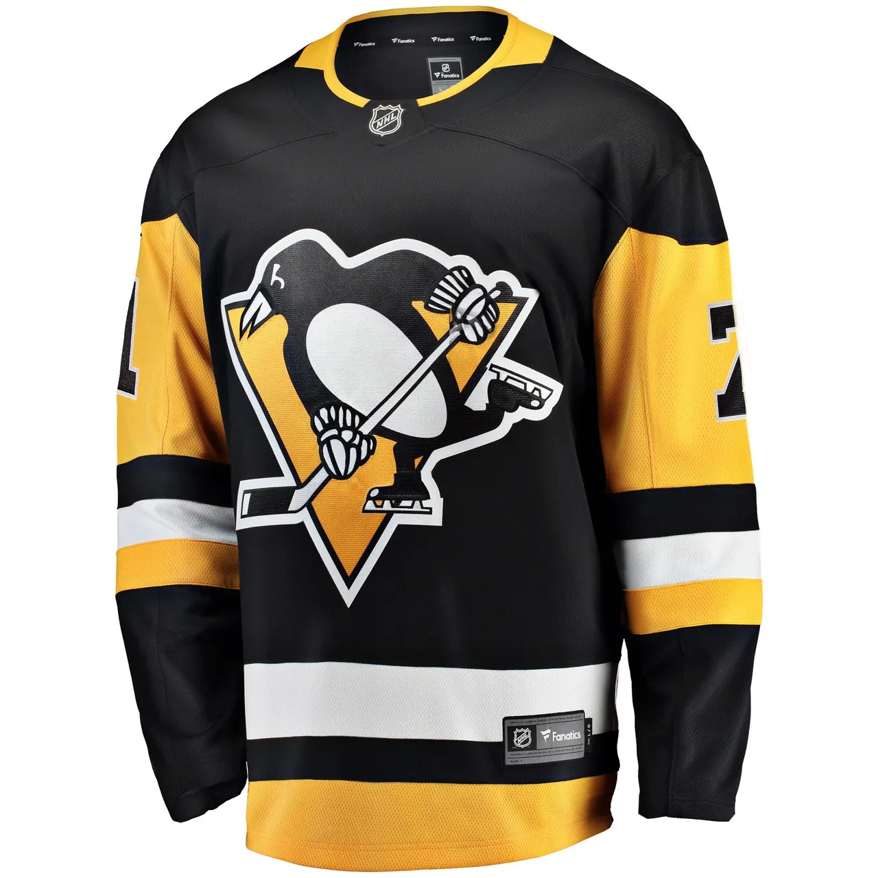 black gold Fanatics Malkin Penguins Jersey - Hình 3