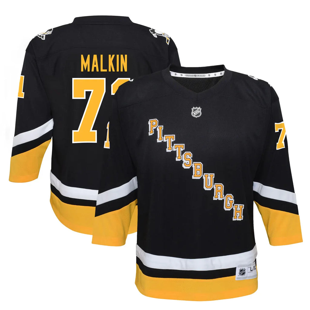 gold Malkin Penguins Black Jersey