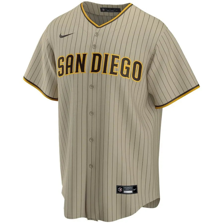 authentic Nike Padres Tatis Jr. Tan Jersey - Hình 2