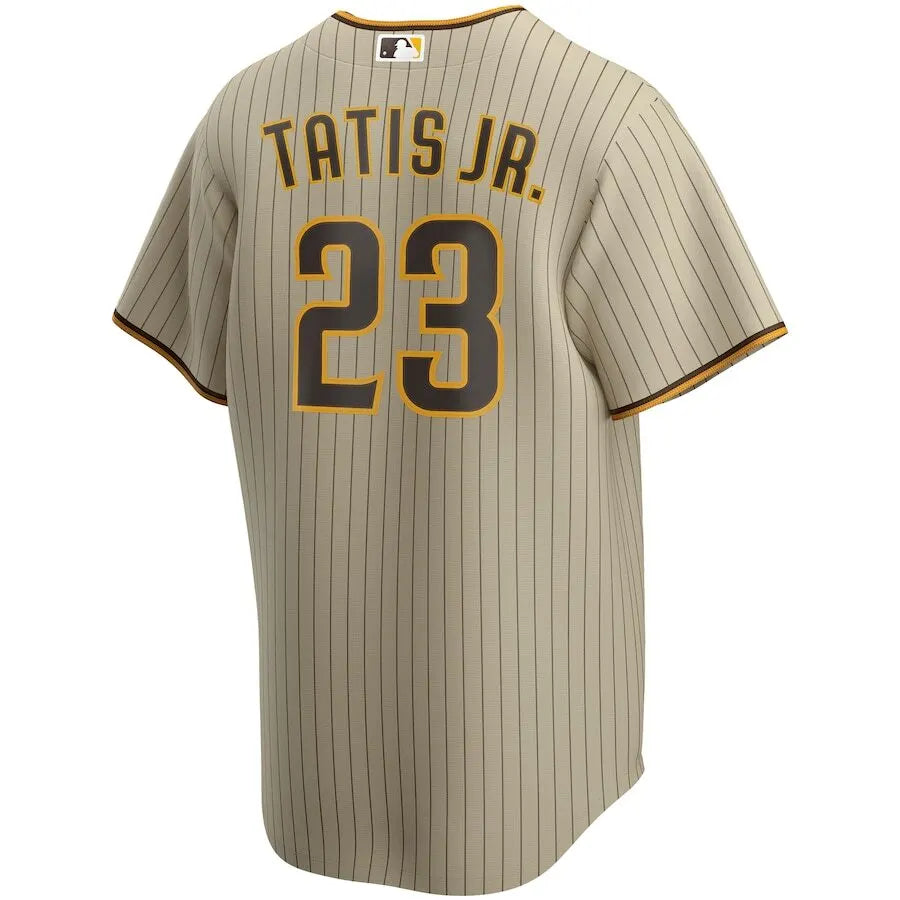 authentic Nike Padres Tatis Jr. Tan Jersey - Hình 3