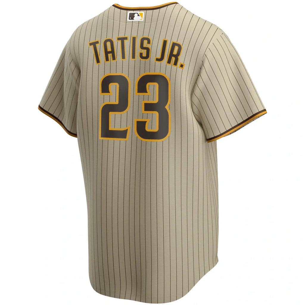 Padres Tatis Jr White Pinstripe Jersey - Hình 10