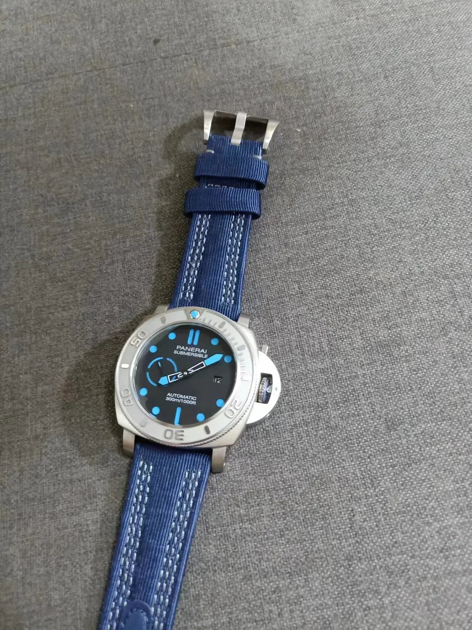 Panerai Blue Nylon Steel Watch