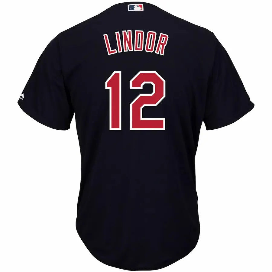 Lindor Cleveland Navy Jersey majestic - Hình 2