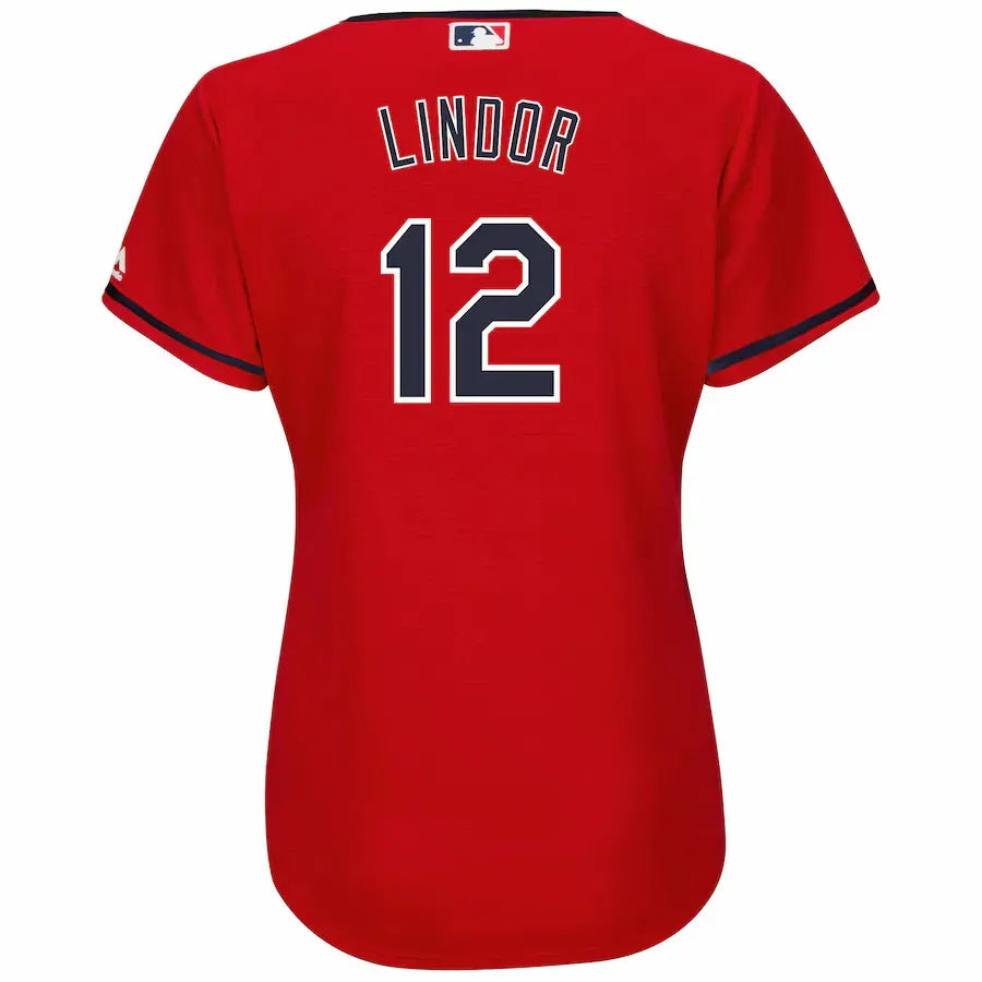 Indians Lindor Red Jersey - Hình 3