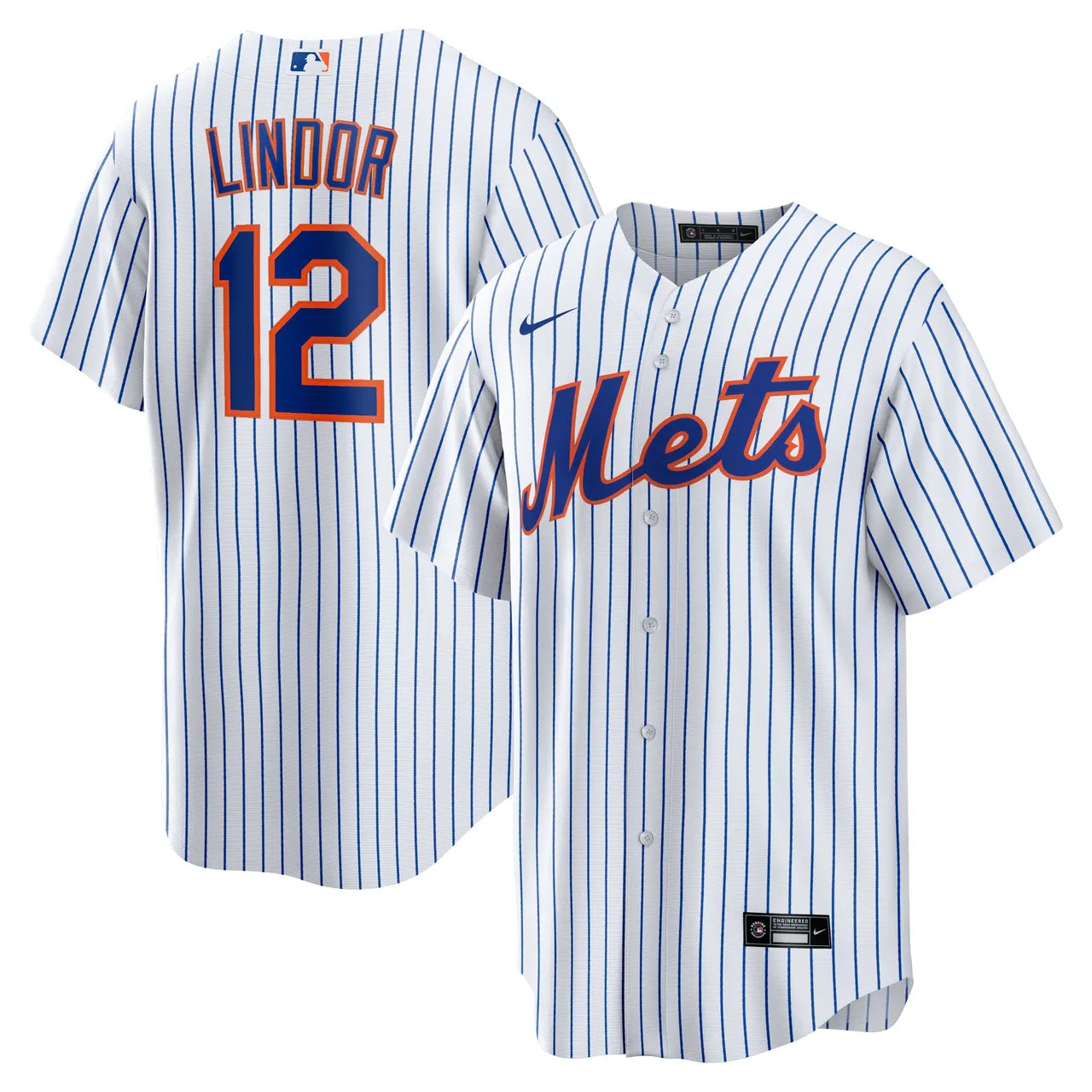 authentic Nike Lindor Mets Pinstripe Jersey