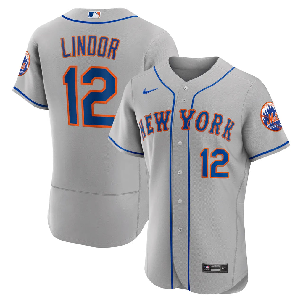 Lindor Mets Gray Jersey nike