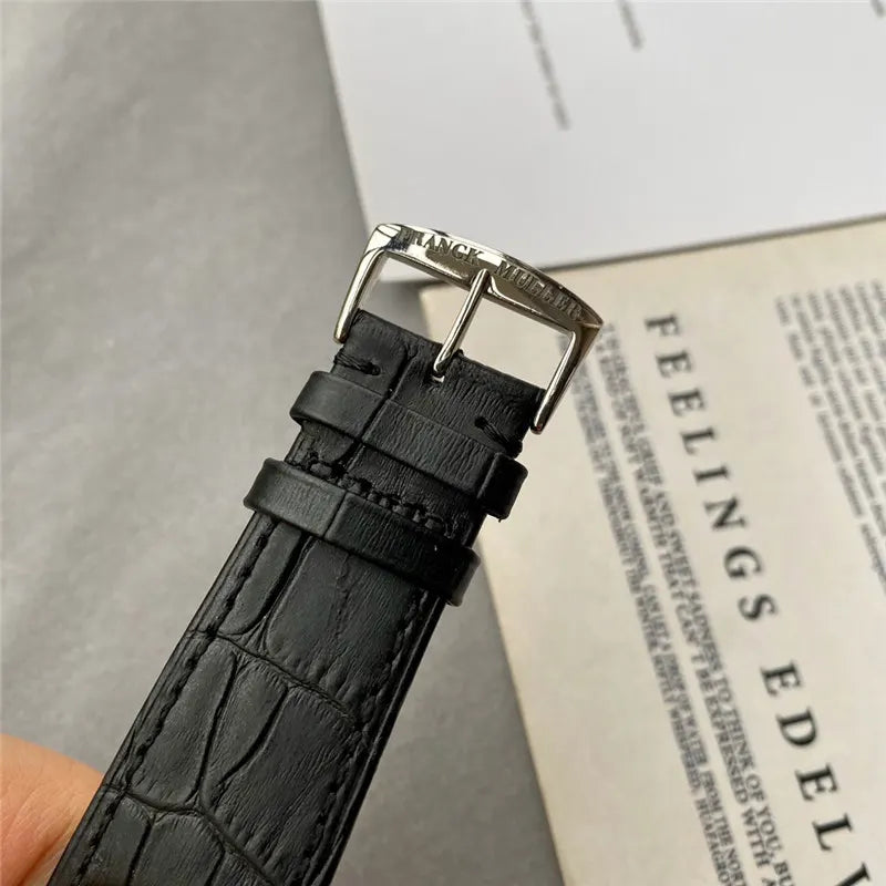 Franck Muller Master Square Diamond Bezel Black Leather - Hình 8
