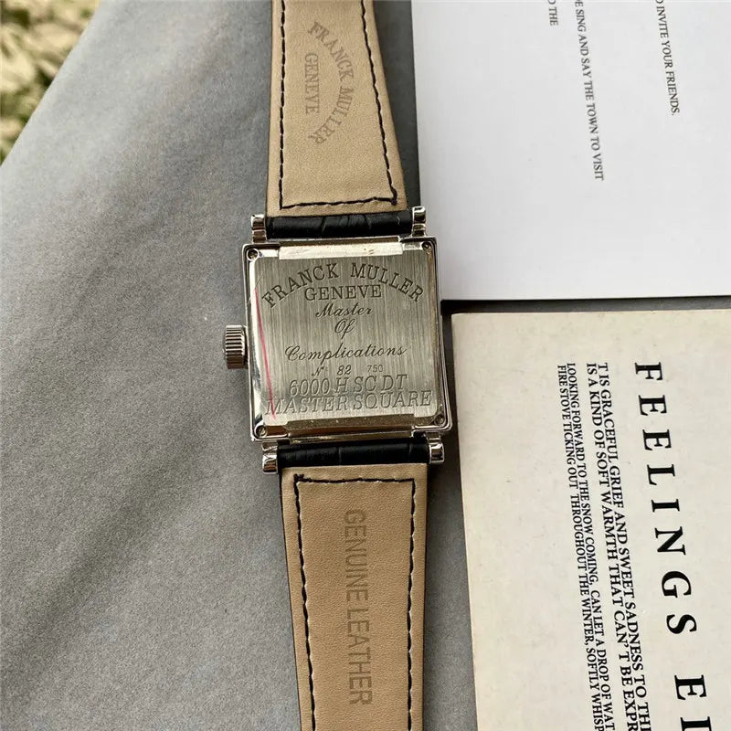 Franck Muller Master Square Diamond Bezel Black Leather - Hình 7
