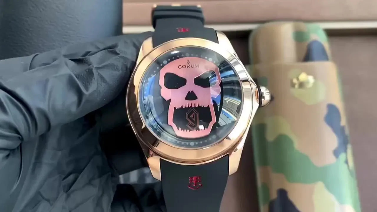 Corum Bubble Skull Rose Gold