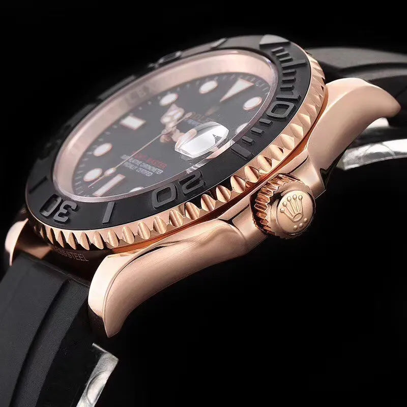 Rolex Yacht-Master Rose Gold Black Rubber - Hình 9