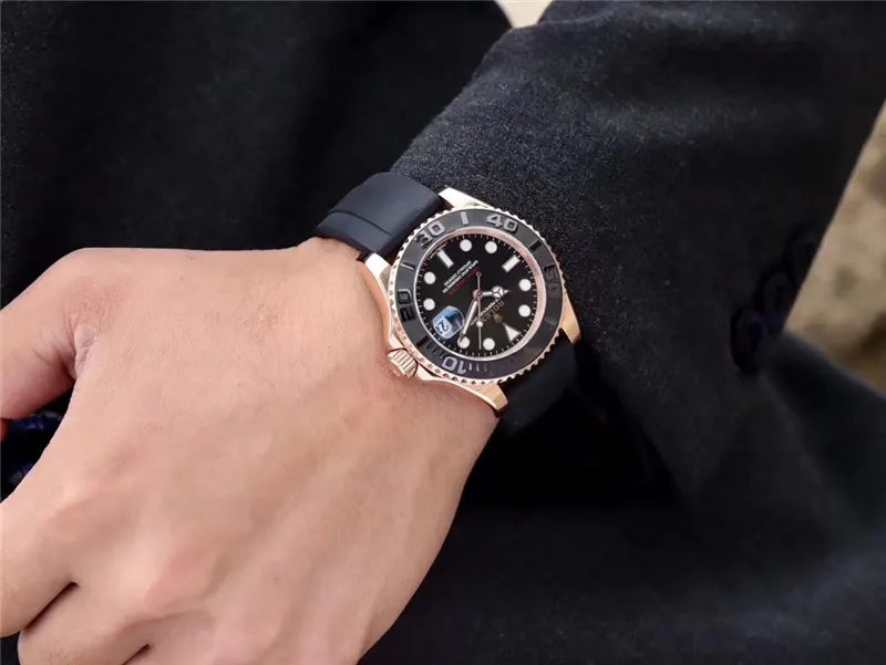 Rolex Yacht-Master Rose Gold Black Rubber - Hình 17