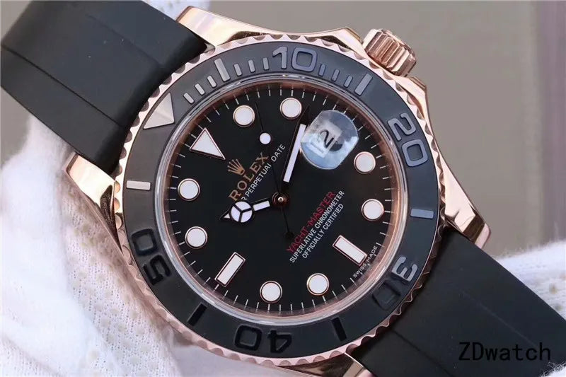 Rolex Yacht-Master Rose Gold Black Rubber - Hình 13