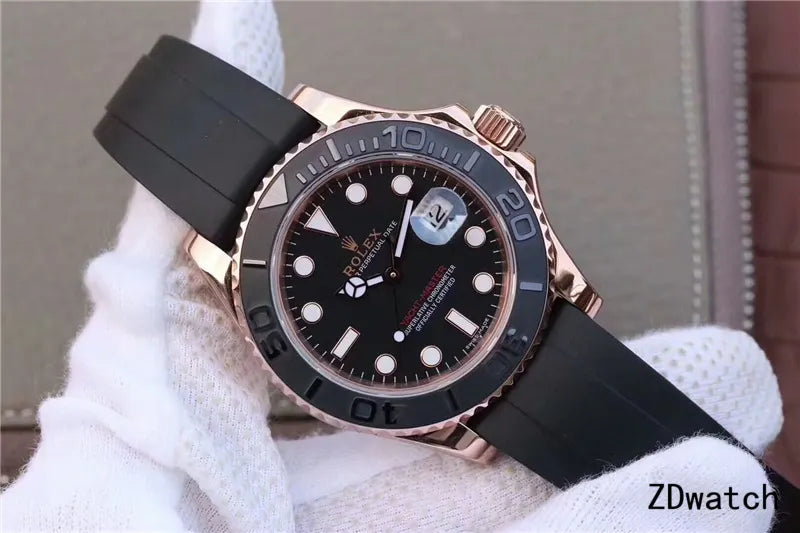 Rolex Yacht-Master Rose Gold Black Rubber - Hình 5