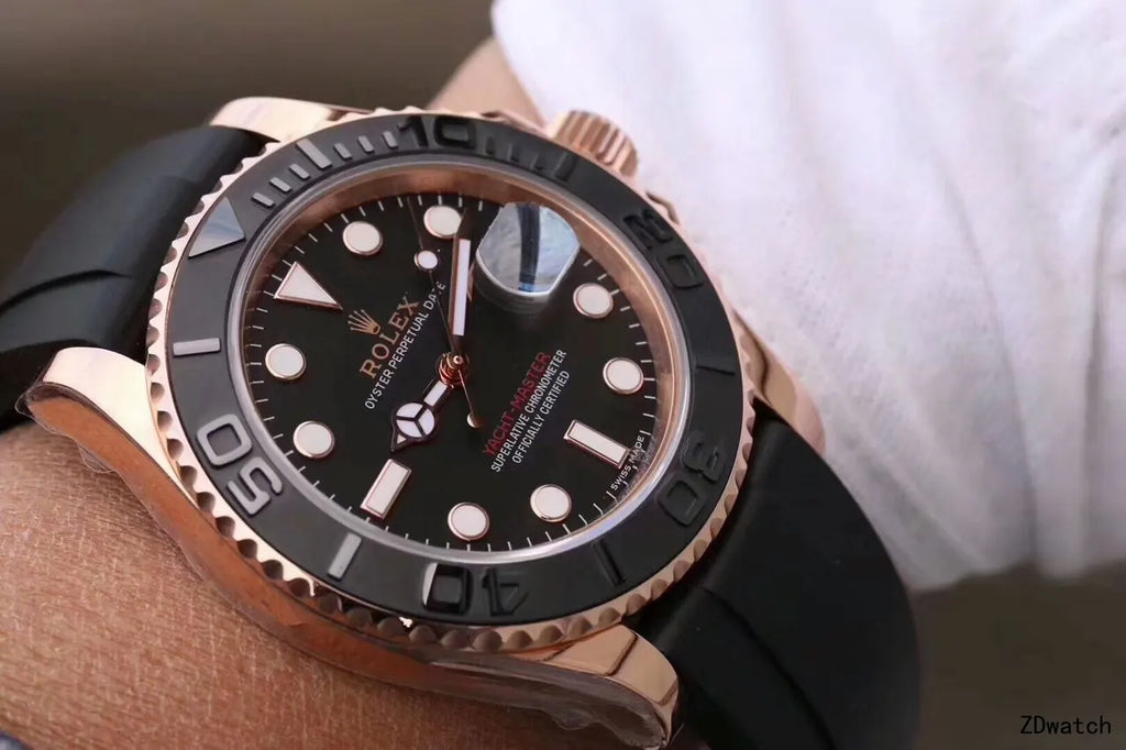 Rolex Yacht-Master Rose Gold Black Rubber - Hình 14