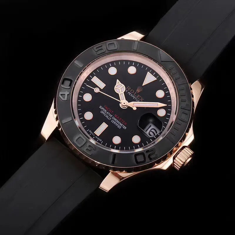 Rolex Yacht-Master Rose Gold Black Rubber - Hình 12