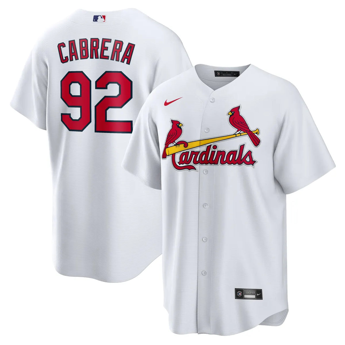 Cardinals Cabrera #92 White Jersey - Hình 2