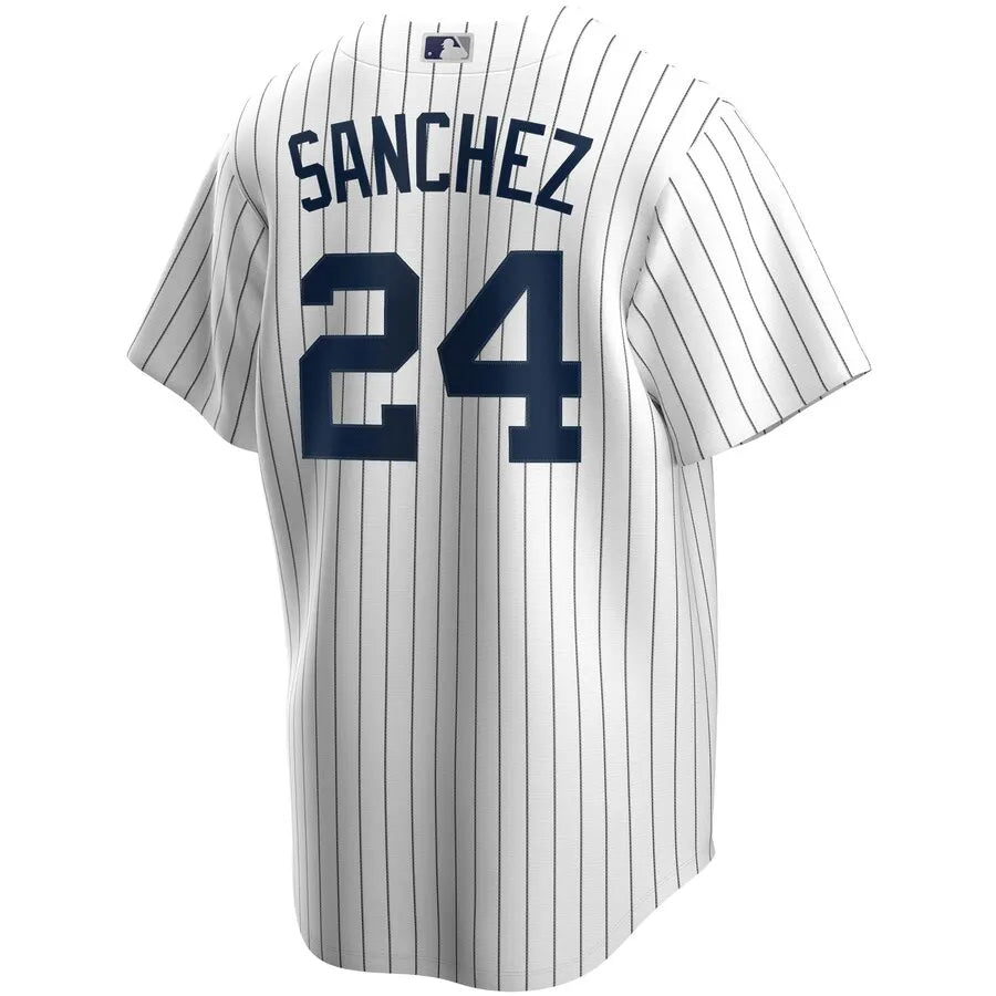 Yankees Sanchez White Pinstripe Jersey - Hình 3